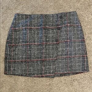 Plaid Button-Front Skirt large